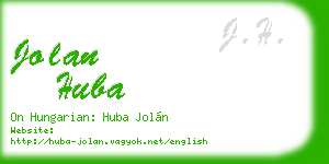 jolan huba business card