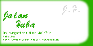 jolan huba business card